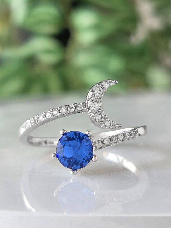 Charmed Aroma Jewelry - Blue Moon Ring with Swarovski Crystals, Charmed Aroma 2021